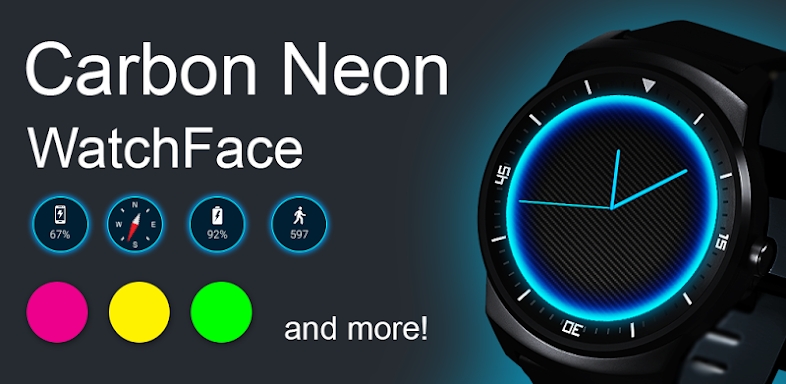 Carbon Neon Watch Face screenshots