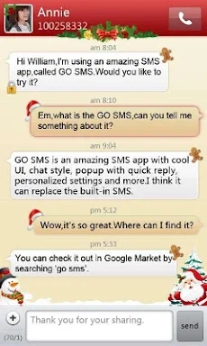 GO SMS Pro Christmas Theme screenshots