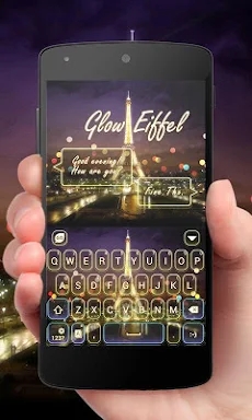 Glow Eiffel GO Keyboard Theme screenshots