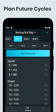 531 Workout Log - KeyLifts screenshots