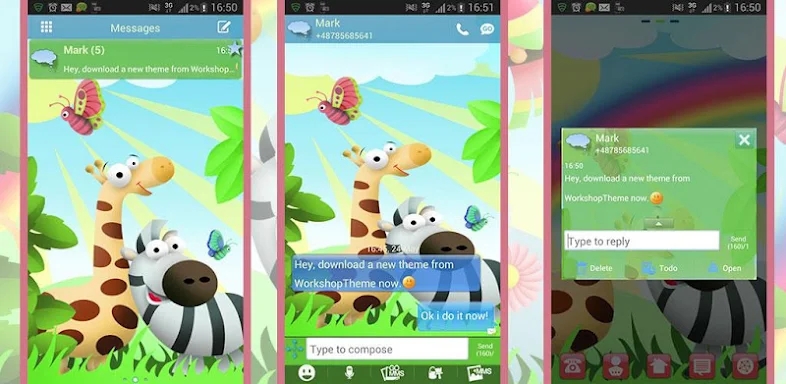 Animals Theme GO SMS Pro screenshots