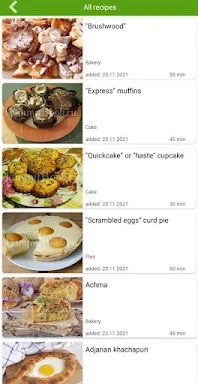 Baking recipes screenshots