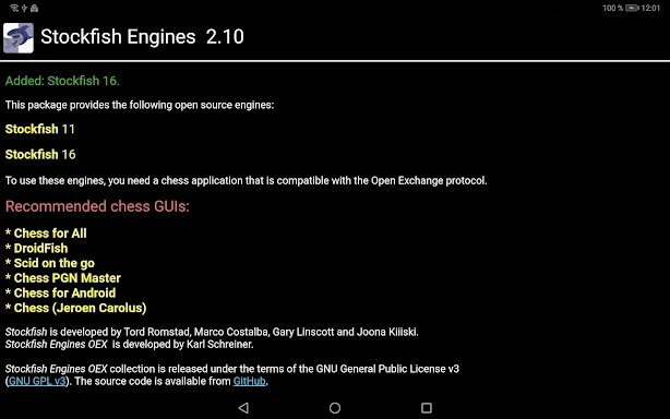 Stockfish Engines OEX screenshots