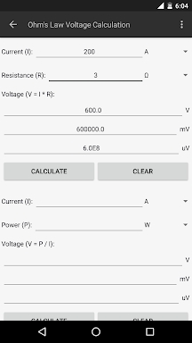 Electrical Calculations screenshots