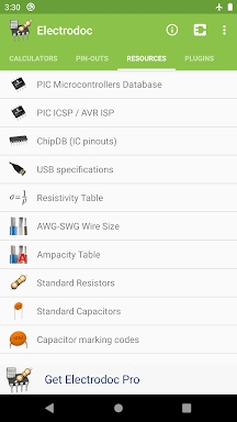 Electrodoc - electronics tools screenshots