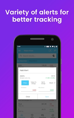 Stock Alerts BG(Alarm/Tracker) screenshots