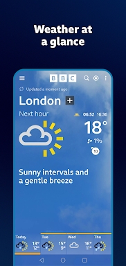 BBC Weather screenshots