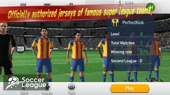 Soccer league screenshots