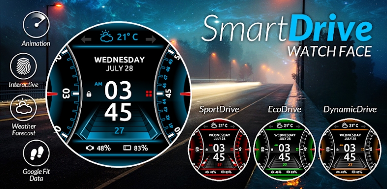 SmartDrive Watch Face screenshots
