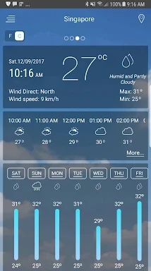 Weather app screenshots