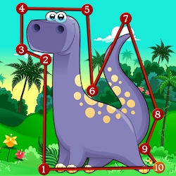 Dinosaur Kids Connect the Dots