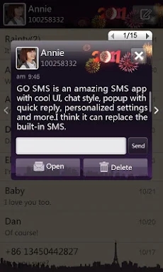 GO SMS Pro New Year - Night screenshots