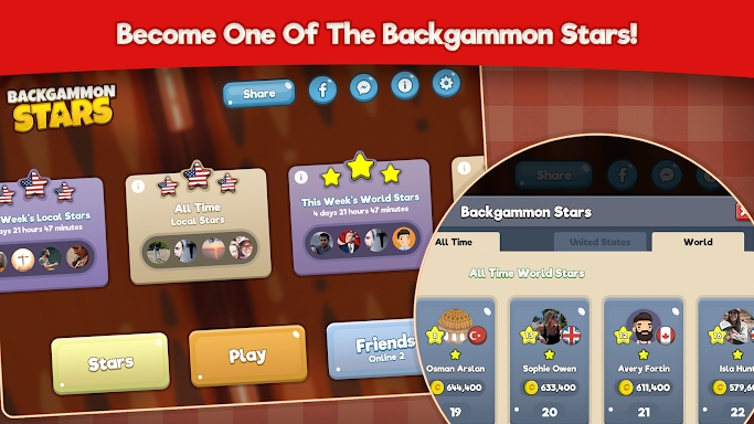 Backgammon Stars: Board Game screenshots