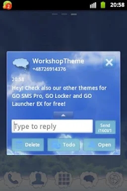 Clouds Sky Theme GO SMS screenshots