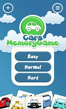 Cars memory game for kids screenshots