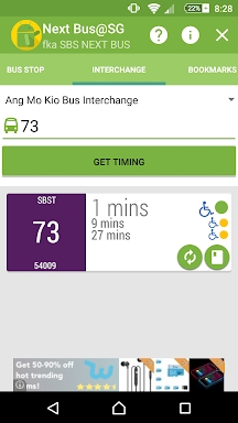 Bus Stop SG (SBS Next Bus) screenshots
