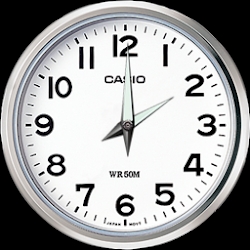 Clock save battery, time, alarm