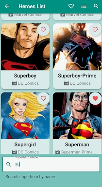 Heroes List screenshots