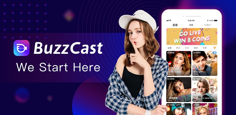 BuzzCast - Live Video Chat App screenshots