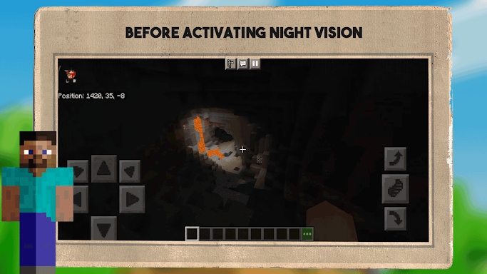 Texture Night Vision Mod MCPE screenshots