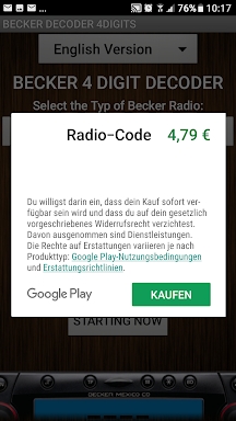 Becker 4Digit Radio Code screenshots