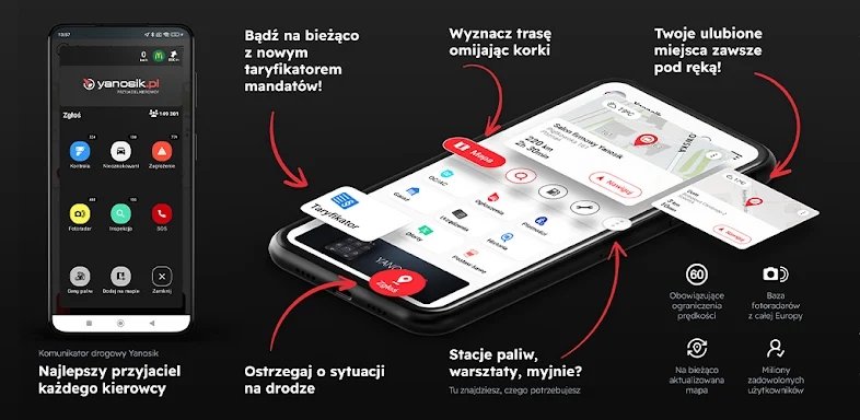 Yanosik antiradar & navigation screenshots