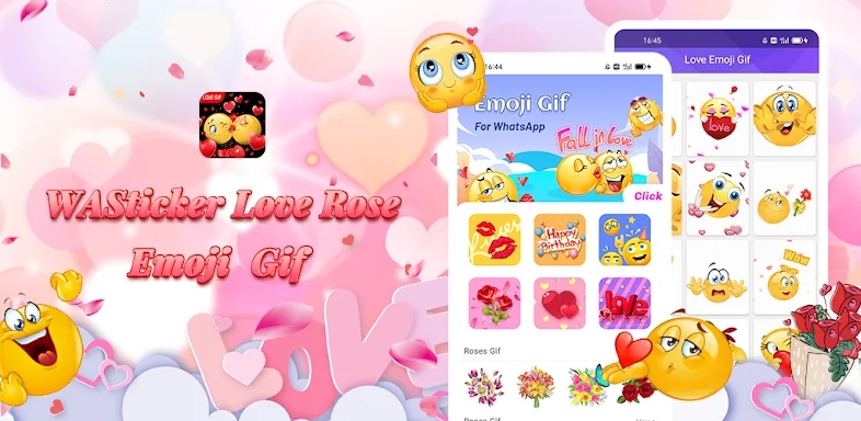WASticker Love Rose Emoji GIF screenshots