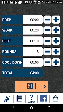 HIIT interval training timer screenshots
