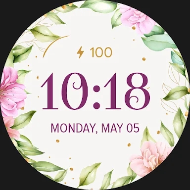 Flower Watch Face for Wear OS screenshots
