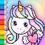 Sparkling Unicorns Color Book icon