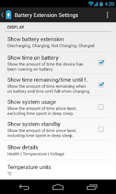 DashClock Battery Extension screenshots