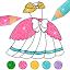 Glitter Dress Coloring Pages for Girls icon