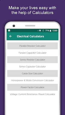 Electrical Engineering App screenshots