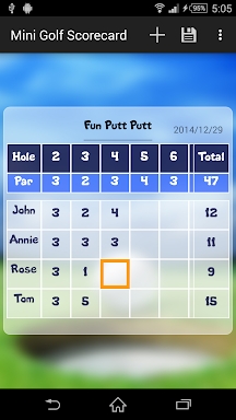 Mini Golf Scorecard screenshots