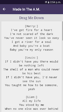 One Direction Lyrics screenshots
