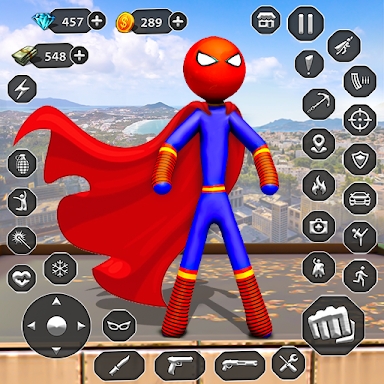 Stick Rope Hero Superhero Game screenshots