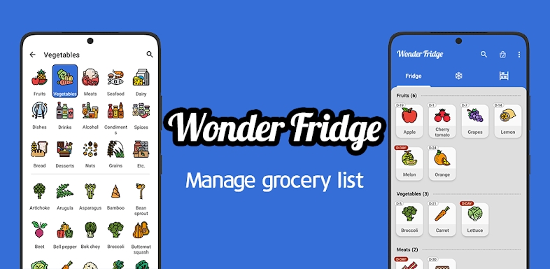 Wonder Fridge: Grocery list screenshots