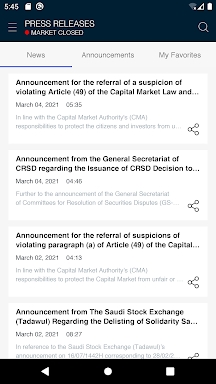 Saudi Exchange screenshots