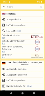 LEO dictionary screenshots