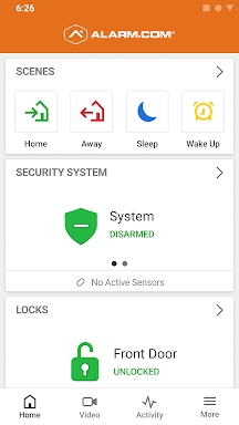 Alarm.com screenshots