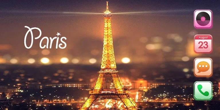 Eiffel Tower theme: Love Paris Launcher themas screenshots