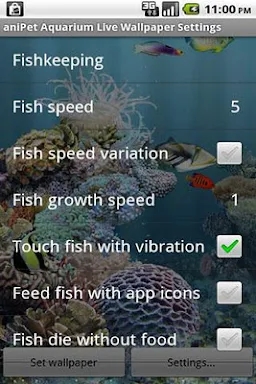 aniPet Aquarium LiveWallpaper screenshots