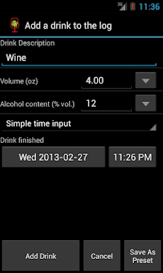 AlcoDroid Alcohol Tracker screenshots