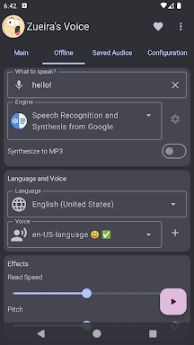 Zueira’s Voice: Text to Speech screenshots