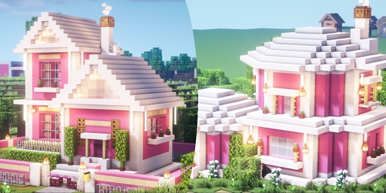Pink House Map for Minecraft screenshots
