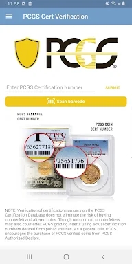 PCGS Cert Verification - Coin  screenshots