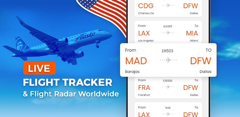USA Flight Tracker: Monitoring screenshots
