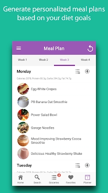 Clean-Eating Recipes - Grocery Lists & Meal Plans screenshots