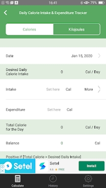 Weight Calorie Watch screenshots