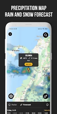 Weather, widget and radar screenshots